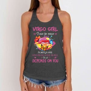 Virgo Girl Lips August September Queen Cool Birthday Zodiac Women's Knotted Racerback Tank