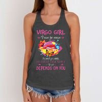 Virgo Girl Lips August September Queen Cool Birthday Zodiac Women's Knotted Racerback Tank