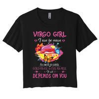 Virgo Girl Lips August September Queen Cool Birthday Zodiac Women's Crop Top Tee