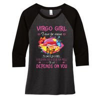 Virgo Girl Lips August September Queen Cool Birthday Zodiac Women's Tri-Blend 3/4-Sleeve Raglan Shirt