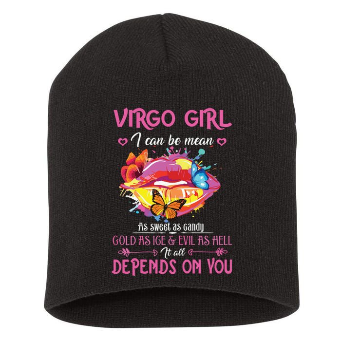 Virgo Girl Lips August September Queen Cool Birthday Zodiac Short Acrylic Beanie