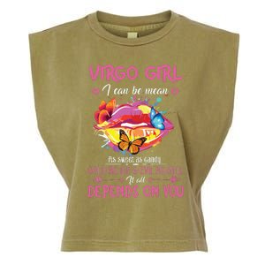 Virgo Girl Lips August September Queen Cool Birthday Zodiac Garment-Dyed Women's Muscle Tee