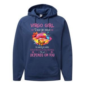 Virgo Girl Lips August September Queen Cool Birthday Zodiac Performance Fleece Hoodie