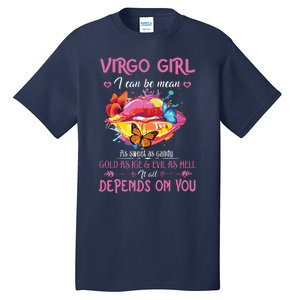 Virgo Girl Lips August September Queen Cool Birthday Zodiac Tall T-Shirt