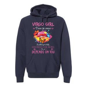 Virgo Girl Lips August September Queen Cool Birthday Zodiac Premium Hoodie