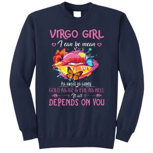 Virgo Girl Lips August September Queen Cool Birthday Zodiac Tall Sweatshirt