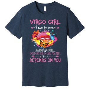 Virgo Girl Lips August September Queen Cool Birthday Zodiac Premium T-Shirt