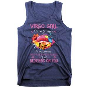 Virgo Girl Lips August September Queen Cool Birthday Zodiac Tank Top