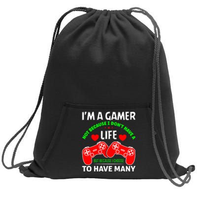 Video Game Lover Gaming T Sweatshirt Cinch Pack Bag