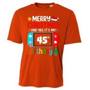 Video Game Lover Merry Christmas Yes ItS My 45th Birthday Gift Cooling Performance Crew T-Shirt