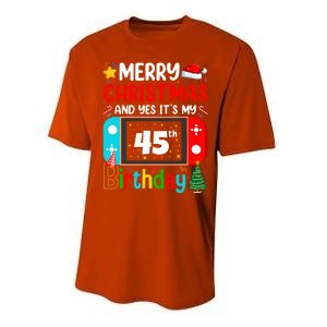 Video Game Lover Merry Christmas Yes ItS My 45th Birthday Gift Performance Sprint T-Shirt