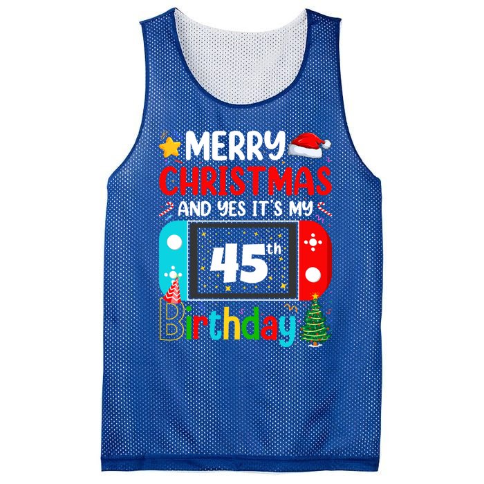 Video Game Lover Merry Christmas Yes ItS My 45th Birthday Gift Mesh Reversible Basketball Jersey Tank