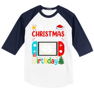 Video Game Lover Merry Christmas Yes ItS My 45th Birthday Gift Baseball Sleeve Shirt