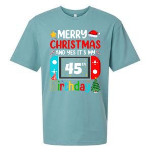 Video Game Lover Merry Christmas Yes ItS My 45th Birthday Gift Sueded Cloud Jersey T-Shirt