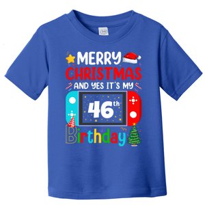 Video Game Lover Merry Christmas Yes ItS My 46th Birthday Gift Toddler T-Shirt