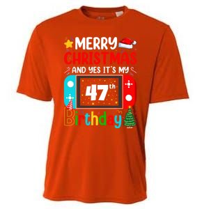 Video Game Lover Merry Christmas Yes ItS My 47th Birthday Gift Cooling Performance Crew T-Shirt