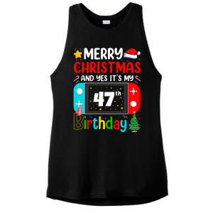 Video Game Lover Merry Christmas Yes ItS My 47th Birthday Gift Ladies PosiCharge Tri-Blend Wicking Tank