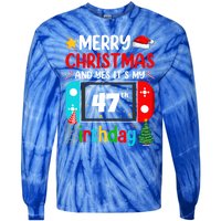 Video Game Lover Merry Christmas Yes ItS My 47th Birthday Gift Tie-Dye Long Sleeve Shirt