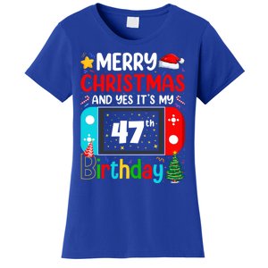 Video Game Lover Merry Christmas Yes ItS My 47th Birthday Gift Women's T-Shirt