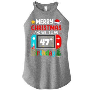 Video Game Lover Merry Christmas Yes ItS My 47th Birthday Gift Women's Perfect Tri Rocker Tank