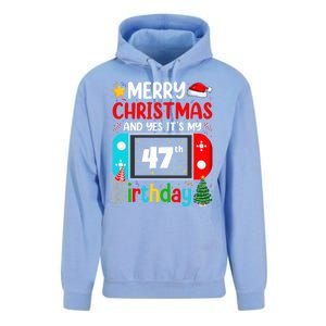 Video Game Lover Merry Christmas Yes ItS My 47th Birthday Gift Unisex Surf Hoodie