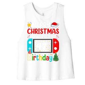 Video Game Lover Merry Christmas Yes ItS My 47th Birthday Gift Women's Racerback Cropped Tank