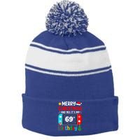 Video Game Lover Merry Christmas Yes ItS My 69th Birthday Gift Stripe Pom Pom Beanie