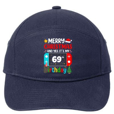 Video Game Lover Merry Christmas Yes ItS My 69th Birthday Gift 7-Panel Snapback Hat