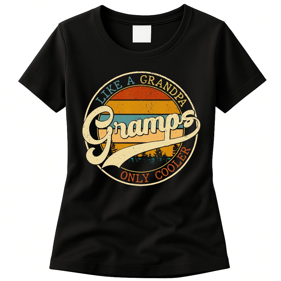 Vintage Gramps Like A Grandpa Only Cooler For Father Day Womens T-Shirt