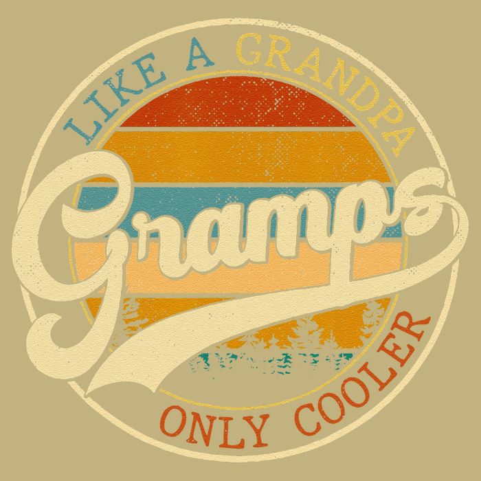 Vintage Gramps Like A Grandpa Only Cooler For Father Day Button