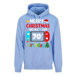 Video Game Lover Merry Christmas Yes ItS My 70th Birthday Gift Unisex Surf Hoodie