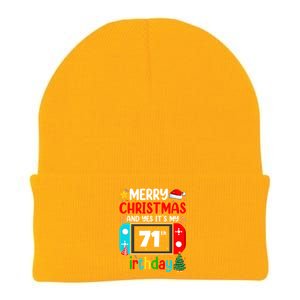 Video Game Lover Merry Christmas Yes ItS My 71th Birthday Cute Gift Knit Cap Winter Beanie