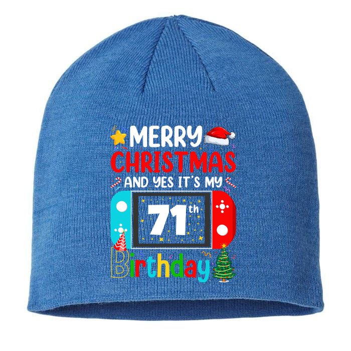 Video Game Lover Merry Christmas Yes ItS My 71th Birthday Cute Gift Sustainable Beanie