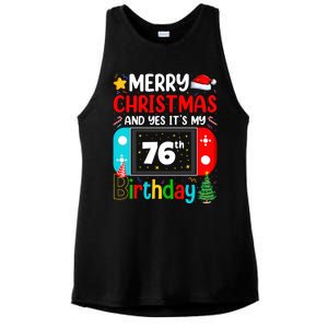 Video Game Lover Merry Christmas Yes ItS My 76th Birthday Gift Ladies PosiCharge Tri-Blend Wicking Tank