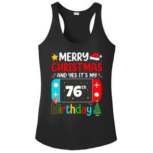 Video Game Lover Merry Christmas Yes ItS My 76th Birthday Gift Ladies PosiCharge Competitor Racerback Tank