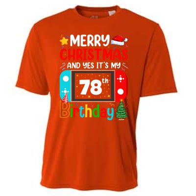 Video Game Lover Merry Christmas Yes ItS My 78th Birthday Great Gift Cooling Performance Crew T-Shirt