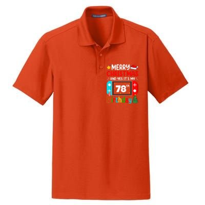 Video Game Lover Merry Christmas Yes ItS My 78th Birthday Great Gift Dry Zone Grid Polo