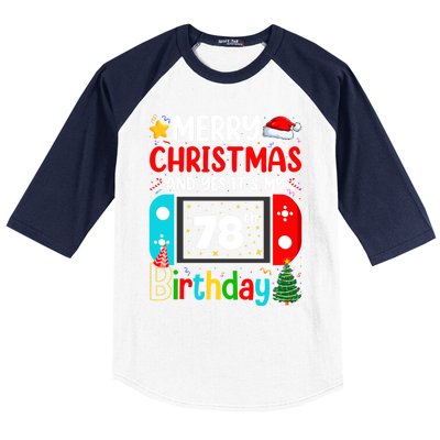 Video Game Lover Merry Christmas Yes ItS My 78th Birthday Great Gift Baseball Sleeve Shirt