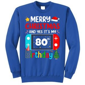 Video Game Lover Merry Christmas Yes ItS My 80th Birthday Gift Sweatshirt