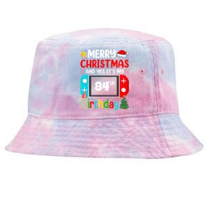 Video Game Lover Merry Christmas Yes ItS My 84th Birthday Gift Tie-Dyed Bucket Hat