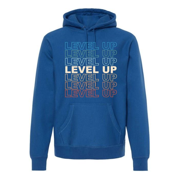 Vintage Gamer Level Up Video Game Lover Retro Gaming Gift Premium Hoodie