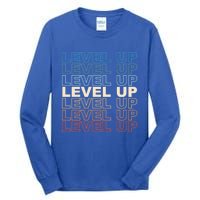 Vintage Gamer Level Up Video Game Lover Retro Gaming Gift Tall Long Sleeve T-Shirt