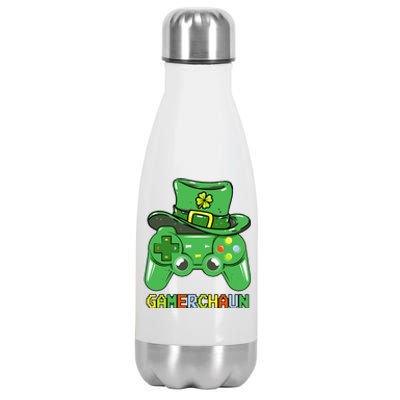 Video Game Leprechaun St Patricks Day Gamer S Gaming Stainless Steel Insulated Water Bottle