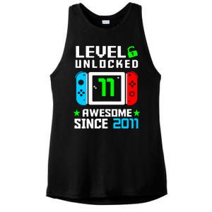 Video Game Level 11 Unlocked 11th Birthday Ladies PosiCharge Tri-Blend Wicking Tank