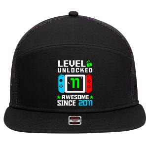 Video Game Level 11 Unlocked 11th Birthday 7 Panel Mesh Trucker Snapback Hat