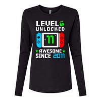 Video Game Level 11 Unlocked 11th Birthday Womens Cotton Relaxed Long Sleeve T-Shirt