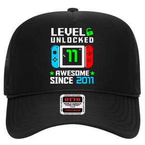 Video Game Level 11 Unlocked 11th Birthday High Crown Mesh Back Trucker Hat