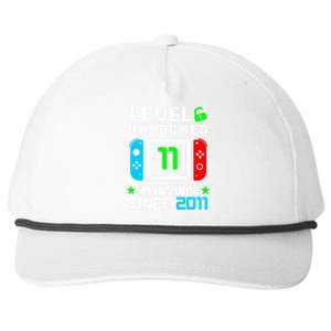 Video Game Level 11 Unlocked 11th Birthday Snapback Five-Panel Rope Hat