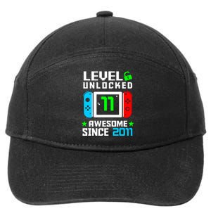 Video Game Level 11 Unlocked 11th Birthday 7-Panel Snapback Hat