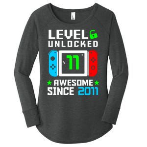 Video Game Level 11 Unlocked 11th Birthday Women's Perfect Tri Tunic Long Sleeve Shirt